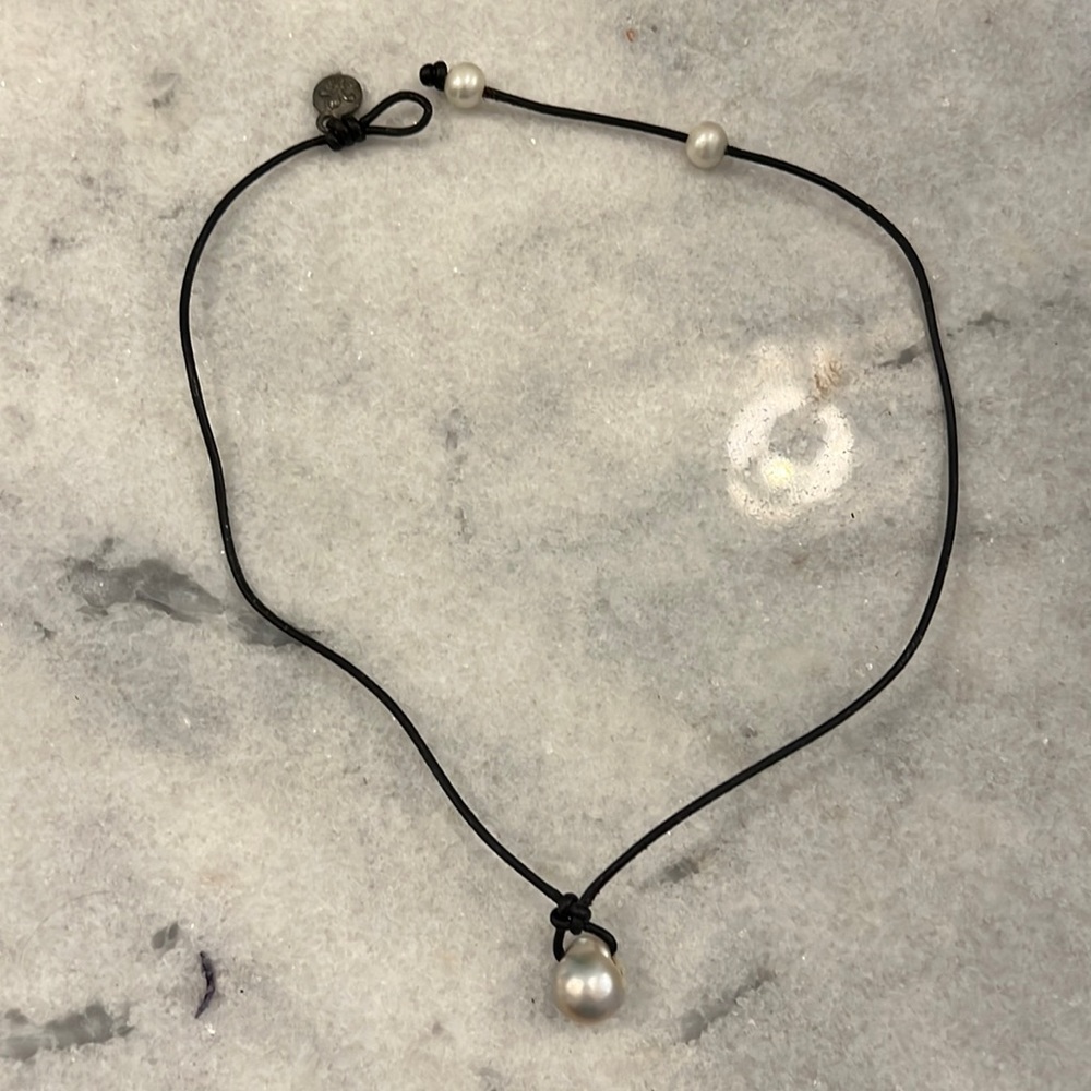 Faux pearl necklace